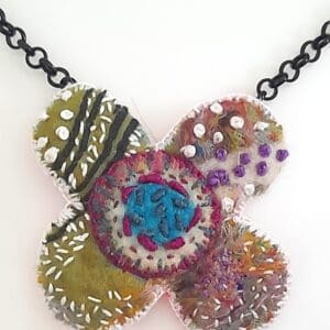 Textile Necklace with vintage finds